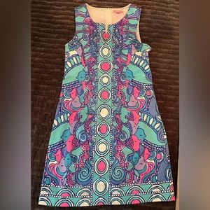 PULITZER Abigail Shift Dress - SEA JEWEL Engineered SEAHORSE Blue